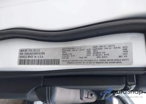 2021 Jeep Grand Cherokee L Laredo 4X4 from USA, damaged, VIN 1C4RJKAG3M8161204